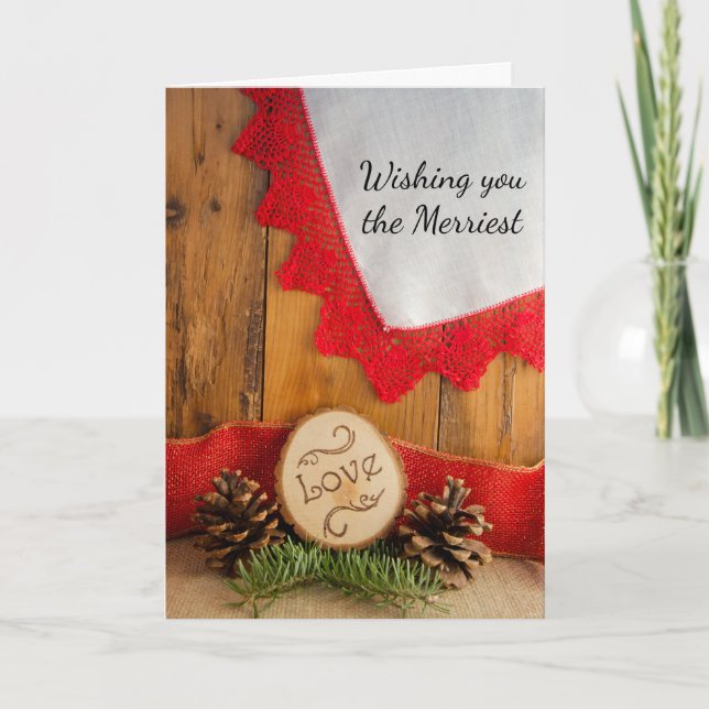 Cartes Pour Fêtes Annuelles Joyeux Noël et Mariage d'hiver Enregistrer la date (Devant)