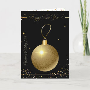 Cartes Pour Fêtes Annuelles Joyeux Noël et Nouvel An ! 20XX Gold Luxury
