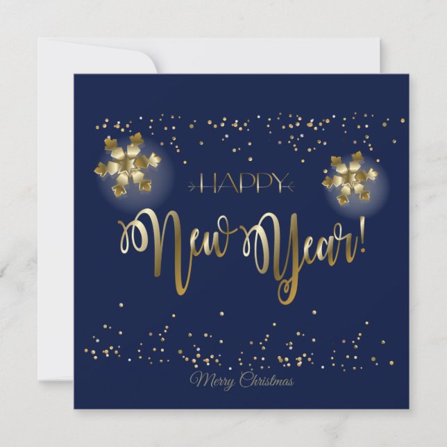 Cartes Pour Fêtes Annuelles Joyeux Noël et Nouvel An ! 20XX Gold Luxury (Devant)