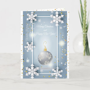 Cartes Pour Fêtes Annuelles Joyeux Noël et Nouvel An ! 20XX Silver Luxury