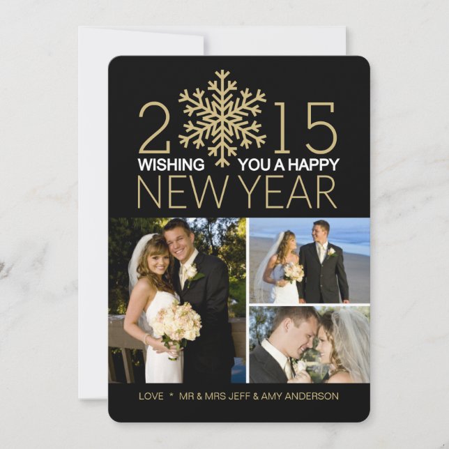 Cartes Pour Fêtes Annuelles Joyeux Noël et Nouvel An Collage de vacances (Devant)