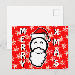 Cartes Pour Fêtes Annuelles Joyeux Noël et Père Noël souriant