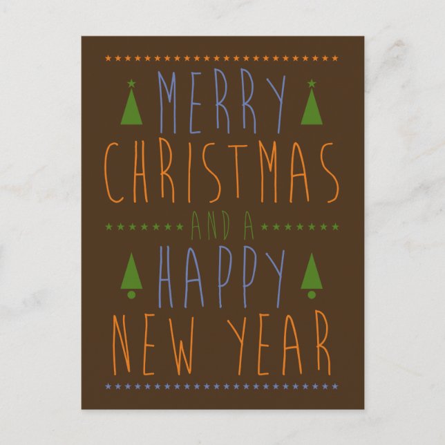 Cartes Pour Fêtes Annuelles Joyeux Noël et une bonne année (Devant)