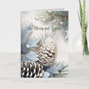 Cartes Pour Fêtes Annuelles Joyeux Noël Étincelles Flocons de Neige Cônes de P