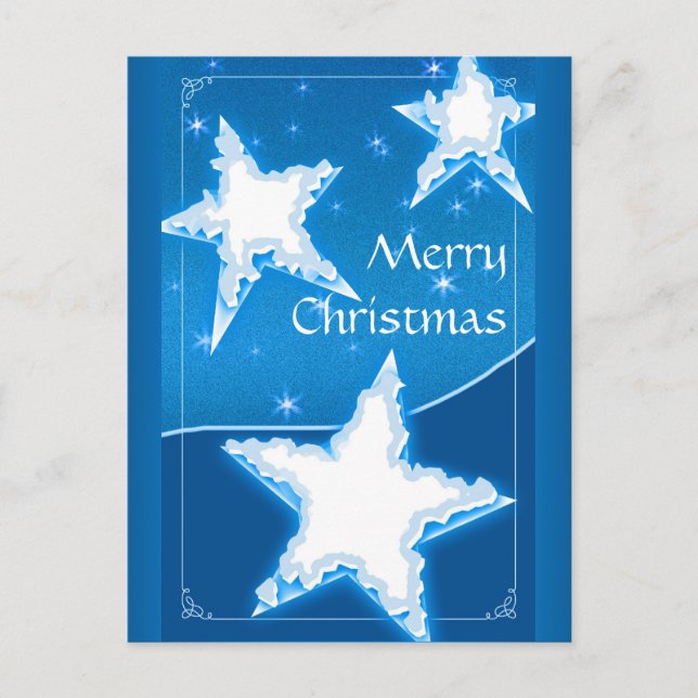 Cartes Pour Fêtes Annuelles Joyeux Noël | Étoiles décoratives d'hiver (Devant)