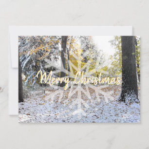 Cartes Pour Fêtes Annuelles Joyeux Noël Faded Snowflake le jour de neige