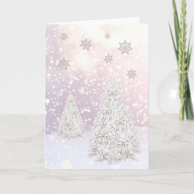 Cartes Pour Fêtes Annuelles Joyeux Noël Fairytale Arbres de Noël (Devant)