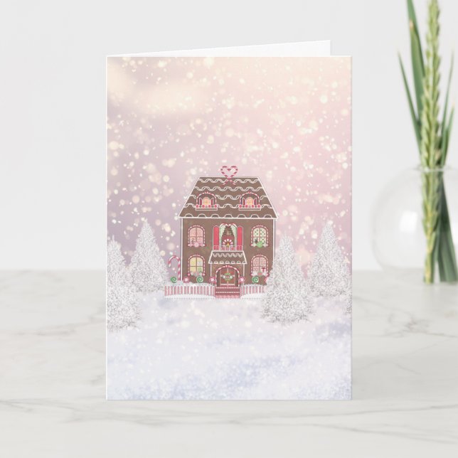 Cartes Pour Fêtes Annuelles Joyeux Noël Fairytale Ginger Bread House (Devant)