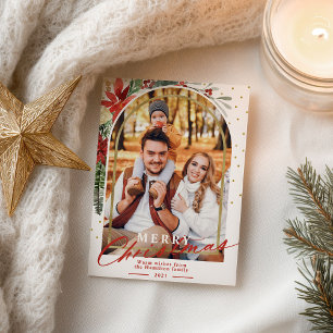 Cartes Pour Fêtes Annuelles Joyeux Noël Famille Photo Arche de Noël