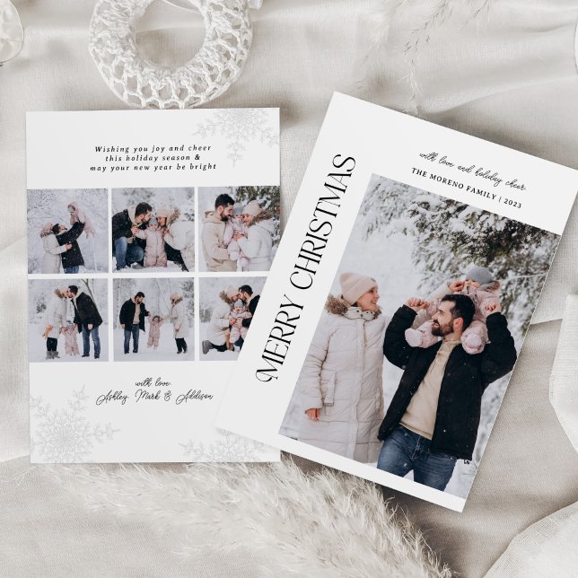 Cartes Pour Fêtes Annuelles Joyeux Noël Famille Photo Collage (Créateur téléchargé)