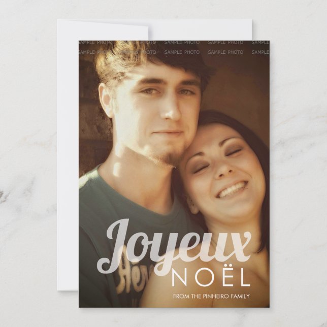 Cartes Pour Fêtes Annuelles Joyeux Noel Famille Photo de Noël (Devant)