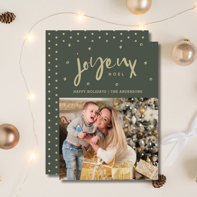 Cartes Pour Fêtes Annuelles Joyeux Noel Famille Photo Noël (Joyeux Noel Family Photo Christmas Holiday Card)