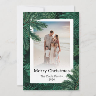 Cartes Pour Fêtes Annuelles Joyeux Noël Famille Photo Pine Tree