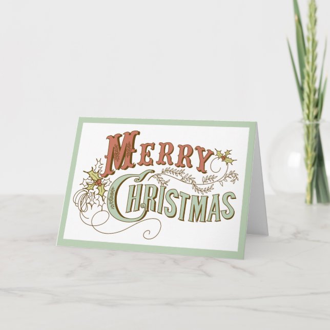 Cartes Pour Fêtes Annuelles Joyeux Noël Fancy Design de texte (Devant)