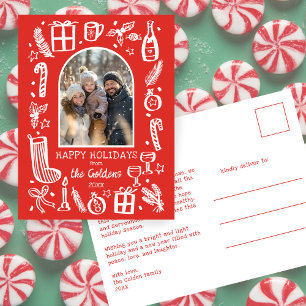 Cartes Pour Fêtes Annuelles Joyeux Noël Fantaisiste Photo personnalisée sous