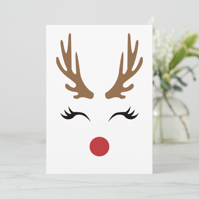 Cartes Pour Fêtes Annuelles Joyeux Noël Fantaisiste Renne Slay (Debout devant)