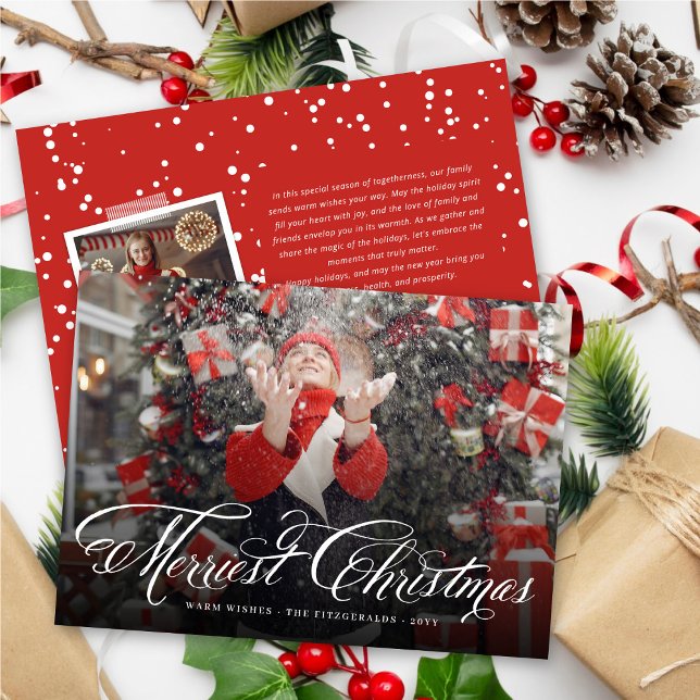Cartes Pour Fêtes Annuelles Joyeux Noël Fantastique Script Calligraphie (Créateur téléchargé)