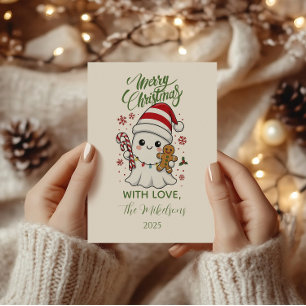 Cartes Pour Fêtes Annuelles Joyeux Noël Fantôme Mignon