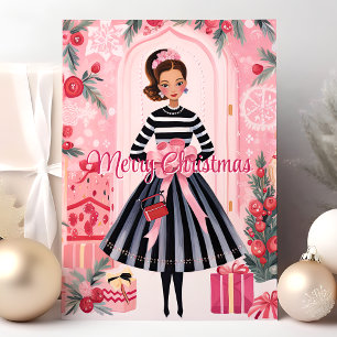 Cartes Pour Fêtes Annuelles Joyeux Noël Fashion Dol