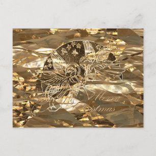 Cartes Pour Fêtes Annuelles Joyeux Noël Faux Gold Foil Angels Élégant