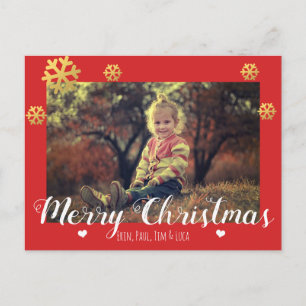 Cartes Pour Fêtes Annuelles Joyeux Noël Faux Gold Snowflakes