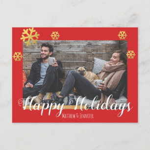 Cartes Pour Fêtes Annuelles Joyeux Noël Faux Gold Snowflakes