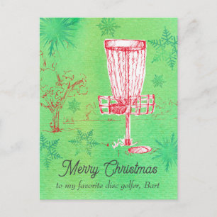 Cartes Pour Fêtes Annuelles Joyeux Noël Favori Disque Golfer Personnalisé