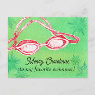 Cartes Pour Fêtes Annuelles Joyeux Noël Favori nage lunettes