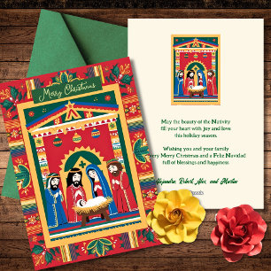 Cartes Pour Fêtes Annuelles Joyeux Noël Feliz Navidad Nativité mexicaine