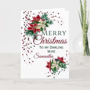 Cartes Pour Fêtes Annuelles Joyeux Noël Femme-chérie Poinsettia Flower