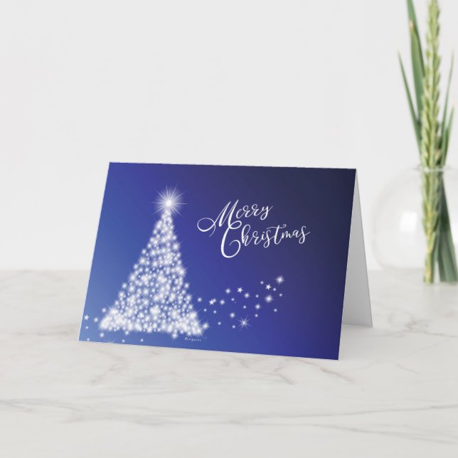 Cartes Pour Fêtes Annuelles Joyeux Noël Festif Arbre étoilé (Devant)