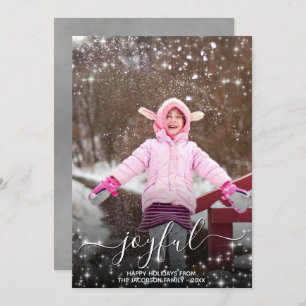 Cartes Pour Fêtes Annuelles Joyeux Noël Festive Stars Photo Grey