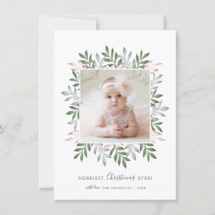 Cartes Pour Fêtes Annuelles Joyeux Noël Festive Verdure Cadre photo