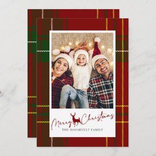 Cartes Pour Fêtes Annuelles Joyeux Noël Fêtes Rouge Tartan Noël Plaid