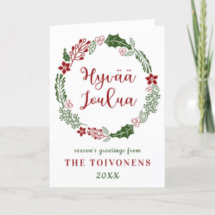 Cartes Pour Fêtes Annuelles Joyeux Noël finlandais, Hyvää joulua, Custom