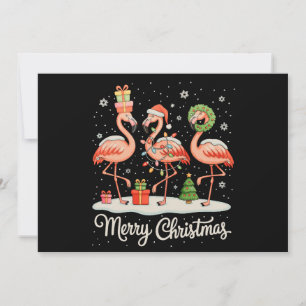 Cartes Pour Fêtes Annuelles Joyeux Noël Flamant Rose Lumières de Noël Chapeau