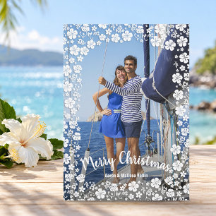 Cartes Pour Fêtes Annuelles Joyeux Noël Fleur Tropical Photo