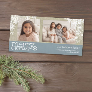 Cartes Pour Fêtes Annuelles Joyeux Noël Flocons - 2 photos - horizontal