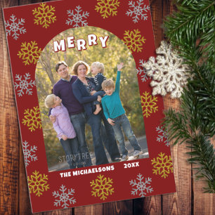 Cartes Pour Fêtes Annuelles Joyeux Noël Flocons de Neige