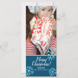 Cartes Pour Fêtes Annuelles Joyeux Noël Flocons de Neige Bébé Photo