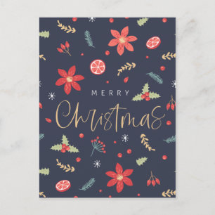 Cartes Pour Fêtes Annuelles Joyeux Noël Floral Amusant