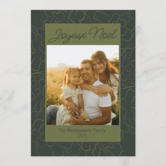 Cartes Pour Fêtes Annuelles Joyeux Noel Floral de Cônes de Pin Famille Photo