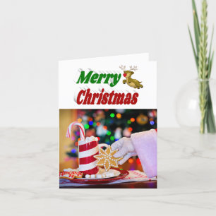 Cartes Pour Fêtes Annuelles Joyeux Noël Flying Reindeer photo typographie