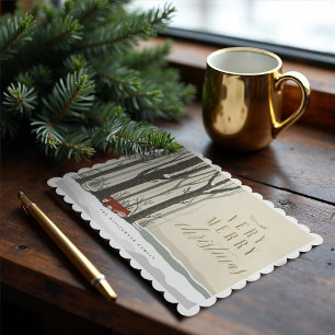 Cartes Pour Fêtes Annuelles Joyeux Noël Forêt d'hiver Forêt de renard Photo