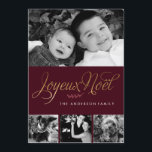Cartes Pour Fêtes Annuelles Joyeux Noel Français Noël<br><div class="desc">Cartes de fin de année de Noël ou d'hiver modernes et élégants que vous pouvez personnaliser avec vos photos de famille et message personnel.</div>