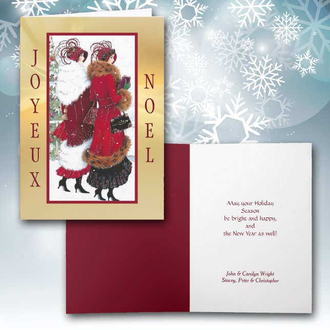 Cartes Pour Fêtes Annuelles Joyeux Noel Française Femmes Noël (Créateur téléchargé)