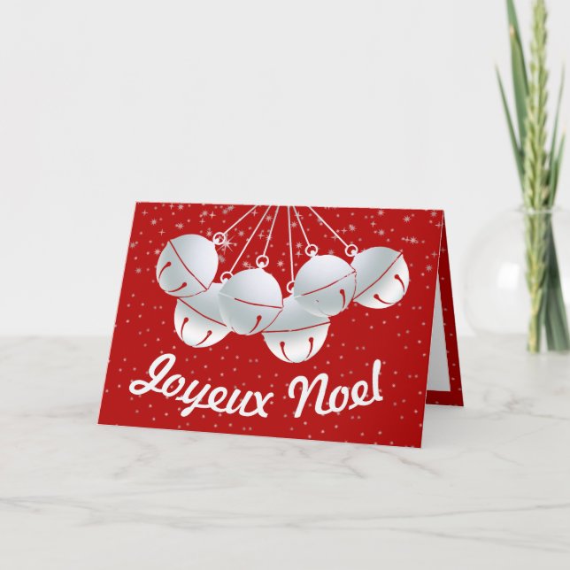Cartes Pour Fêtes Annuelles Joyeux Noel French Canadian Christmas Stars Bells (Devant)