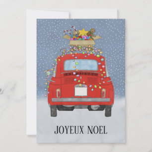 Cartes Pour Fêtes Annuelles Joyeux Noël French Christmas Red Fiat 500