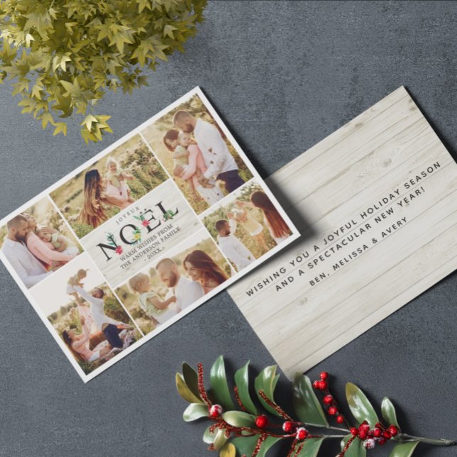 Cartes Pour Fêtes Annuelles Joyeux Noel French Modern Christmas Photos Collage (Créateur téléchargé)