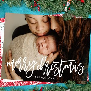 Cartes Pour Fêtes Annuelles Joyeux Noël Full Bleed Photo